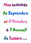 Activités ALSH Septembre-Octobre 2011