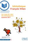 Coups de coeur automne 2011, bibliothèque François Villon
