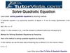 solve quadratic equation