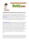 Monthly payday loans - Meet Middle of the Month Cash Crunch