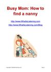 Busy Mom- How to find a nanny