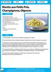Risotto aux Petits Pois, Champignons, Oignons 