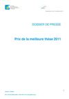 Prix de la meilleure thèse 2011