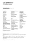 Programme de salle "Les Criminels" dec 2011 - Le Grand T