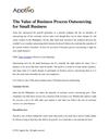 The Value of Business Process Outsourcing for Small Business