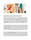 Understanding the Orange County Cosmetic Dentist
