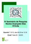 Divulgação IV Seminário de Pesquisa do NADD