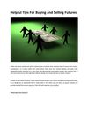 Helpful Tips For Buying and Selling Futures