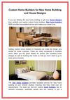Custom Home Builders for New Home Building and House Designs