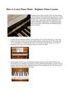 How to Learn Piano Music - Beginner Piano Lessons