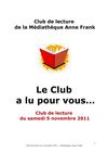 Club de lecture du 5 novembre 2011
