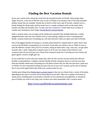 Finding the Best Vacation Rentals