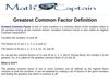 greatest common factor definition