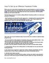 How To Set Up an Effective Facebook Profile