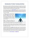 Introduction To Brain Training Activities