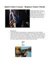 Quick Guitar Lessons - Beginner Guitar Chords