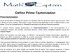 define prime factorization