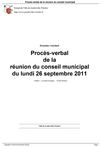 Conseil municipal du 26 septembre 2011