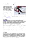 Timeless Hockey Betting Tips