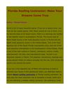 Florida Roofing Contractor Make Your Dreams Come True
