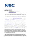NEC DISPLAY SOLUTIONS PREPARES DIGITAL CINEMA PROJECTORS FOR HIGHER FRAME RATE MOVIES
