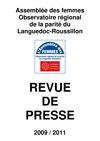 REVUE DE PRESSE Assemblée des femmes Observatoire régional de la parité du Languedoc-Roussillon DEC 2011