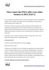 Three Online Giants That WILL Affect Your Business In 2012 [Part 2]