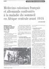 Médecins coloniaux français et allemands confrontés à la maladie du sommeil en Afrique centrale avant 1914
