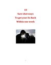 10 Ways to get back your Ex within 1 week