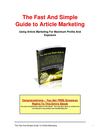 The Fast And Simple Guide to Article Marketing