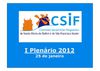 Apresentação I Plenario 2012 