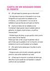 Carta de un soldado desde el frente.