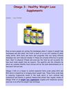 Omega 3 - Healthy Weight Loss Supplements