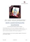 Fiche BCD bon anniversaire ourson !