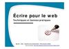 Écrire pour le Web - Techniques et bonnes pratiques