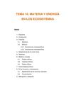 Materia y Energía en los Ecosistemas