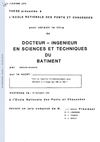 THÉSE - INGÉNIEUR EN SCIENCES ET TECHNIQUES DU BATIMENT