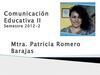 Plan de Asesoría. Comunicación Educativa II. 2012-2