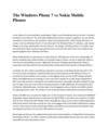 The Windows Phone 7 vs Nokia Mobile Phones 
