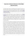 Importance of Distance Education in Indian Higher Education System
