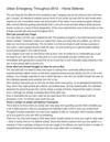 Urban Emergency Throughout 2012 -- Home Defense