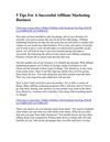 5 Tips For A Successful Affiliate Marketing Business