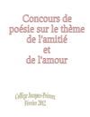 Concours de poésie sur le thème de l’amitié et de l’amour