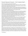 Persistent Despression Symptoms -- How To Handle It's Sign S