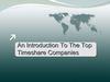 An Introduction To The Top Timeshare Companies
