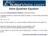 Solve Quadratic Equation