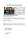 Outsourcing Human Resources Management: Increased Productivity and Earnings