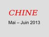 CHINE 2013