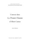 L'amour dans Le Premier Homme d'Albert Camus (Mémoire de maîtrise)