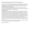 Debt Insurance Coverage - When You Purchase That